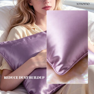 Close-up of 22 Momme mulberry silk pillowcase detail