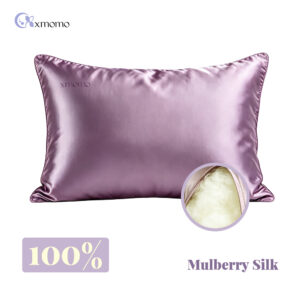 Lavender Purple Queen Double-Sided 100% Silk Pillowcase--Envelope