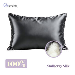 Dark Gray Queen Double-Sided 100% Silk Pillowcase--Envelope
