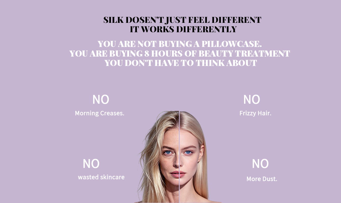 Comparison of using silk pillowcases on hair and skin
