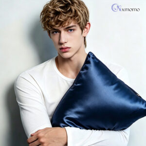 Dark Blue Queen Double-Sided 100% Silk Pillowcase--Envelope