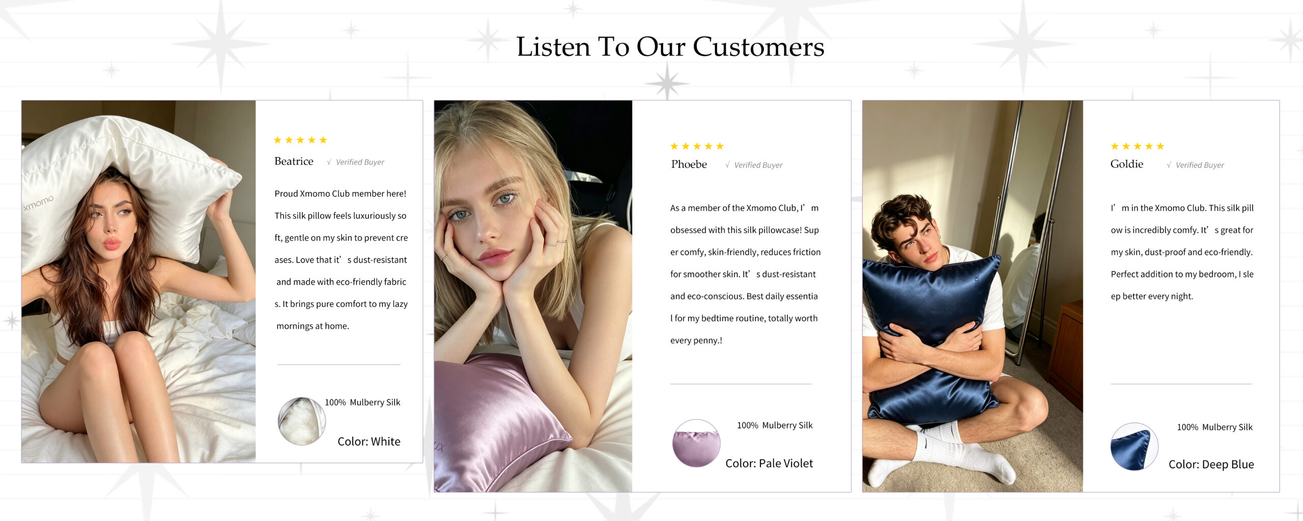 Many internet celebrities have given positive reviews for the silk pillowcase from xmomoshop