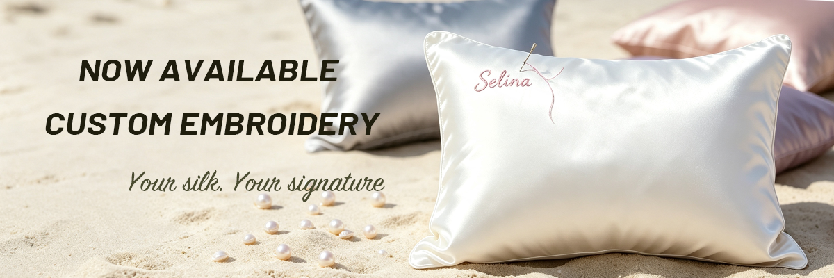 The silk pillowcase supports custom embroidery