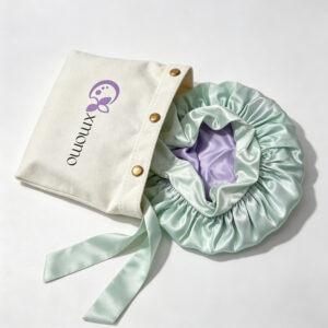 reversible mulberry silk bonnet in lavender and mint package